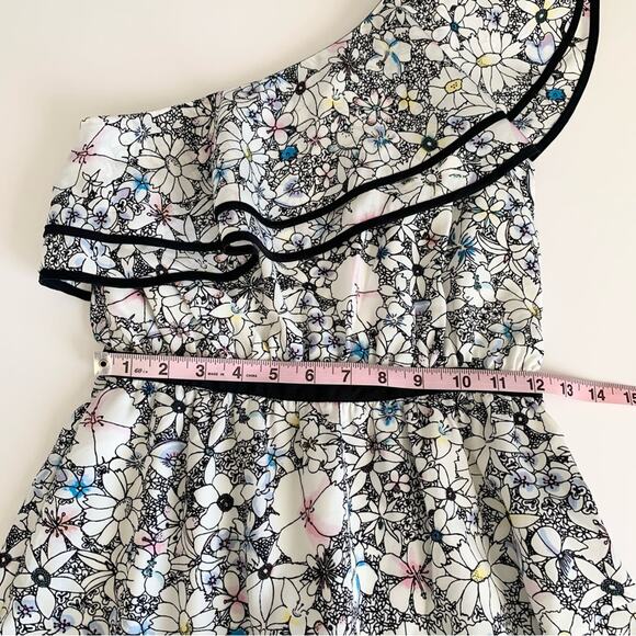 Likely Contour Daisy Delbarton Floral Asymmetrical Ruffle One Shoulder Dress 0 - Picture 5 of 13